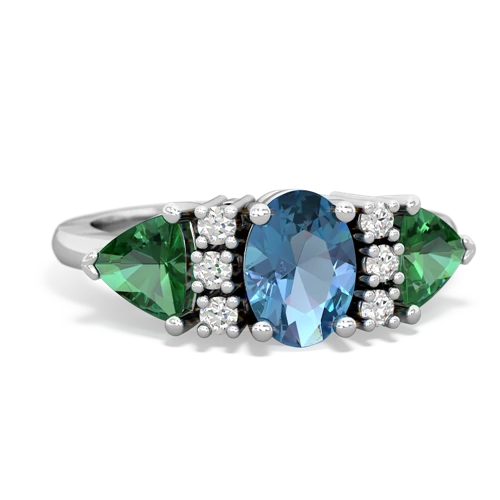 blue topaz-lab emerald timeless ring