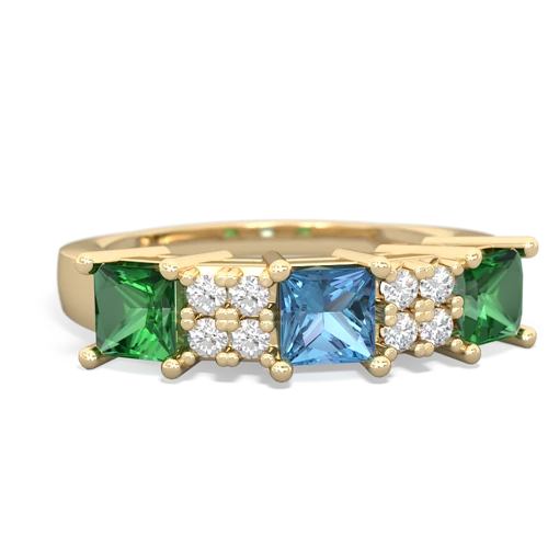 blue topaz-lab emerald timeless ring