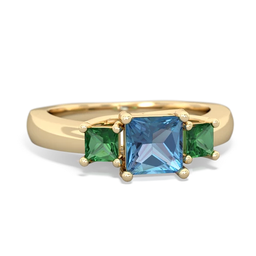 blue topaz-lab emerald timeless ring