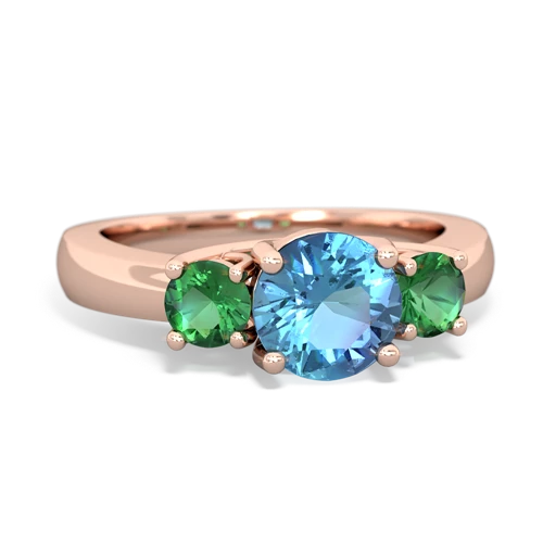 blue topaz-lab emerald timeless ring