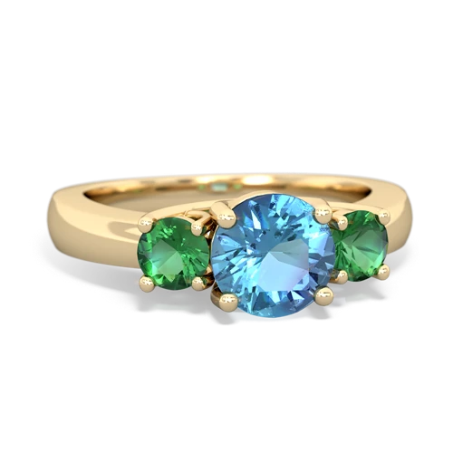 blue topaz-lab emerald timeless ring