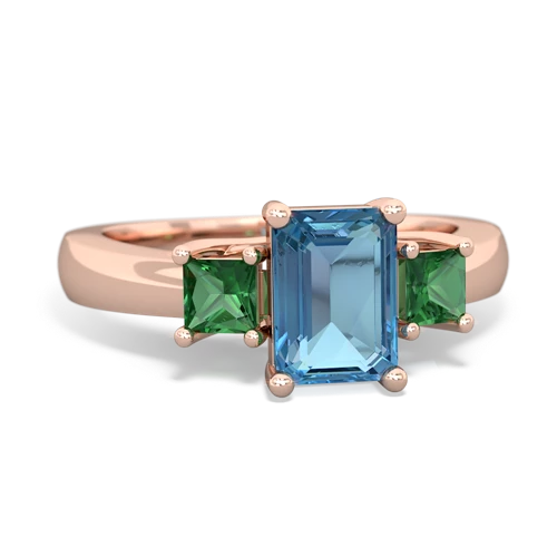 blue topaz-lab emerald timeless ring