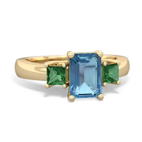 blue topaz-lab emerald timeless ring