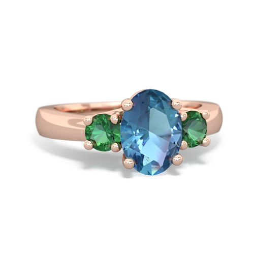 blue topaz-lab emerald timeless ring