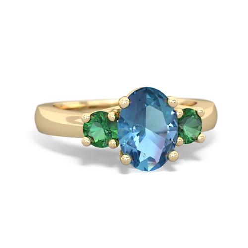 blue topaz-lab emerald timeless ring