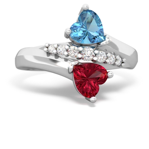 blue topaz-lab ruby modern ring