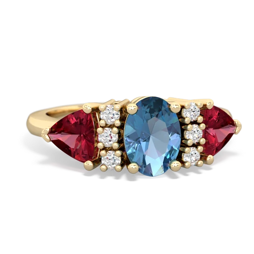 blue topaz-lab ruby timeless ring