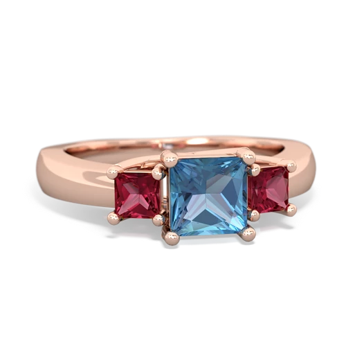 blue topaz-lab ruby timeless ring