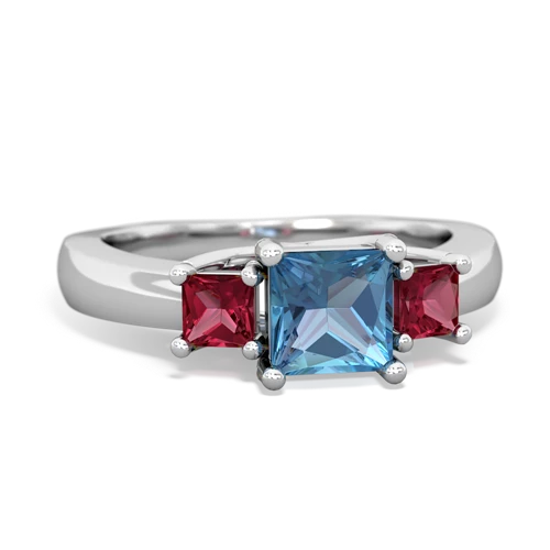 blue topaz-lab ruby timeless ring