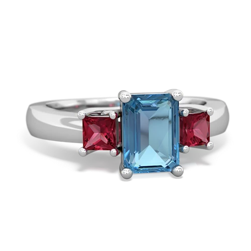 blue topaz-lab ruby timeless ring