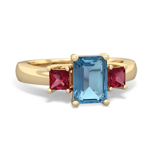 blue topaz-lab ruby timeless ring