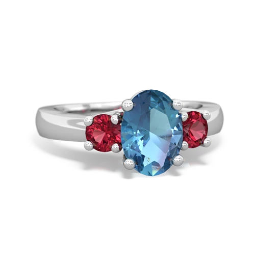 blue topaz-lab ruby timeless ring