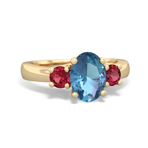 blue topaz-lab ruby timeless ring