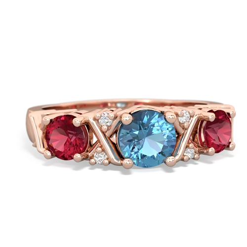 blue topaz-lab ruby timeless ring