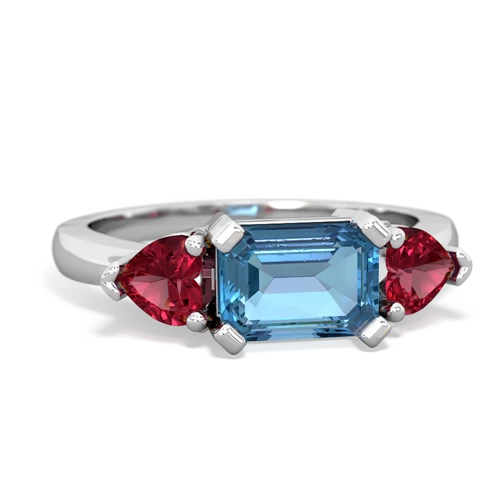 blue topaz-lab ruby timeless ring