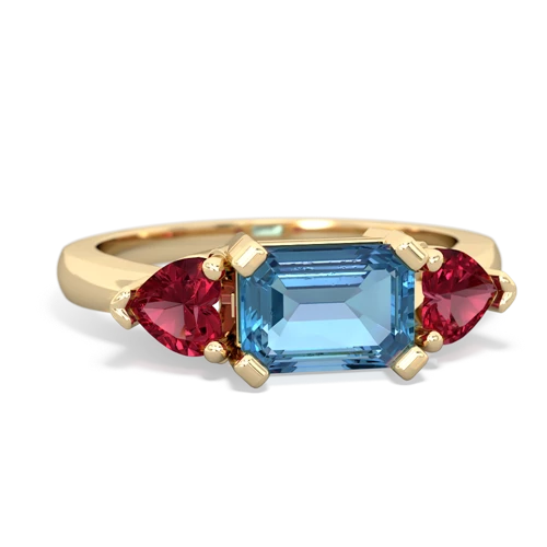 blue topaz-lab ruby timeless ring