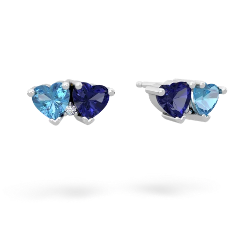 blue topaz-lab sapphire  earrings
