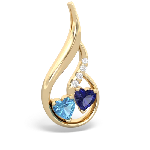 blue topaz-lab sapphire keepsake swirl pendant