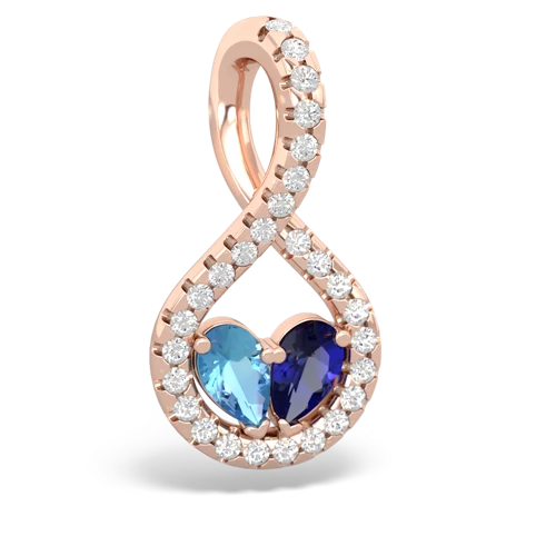 blue topaz-lab sapphire pave twist pendant