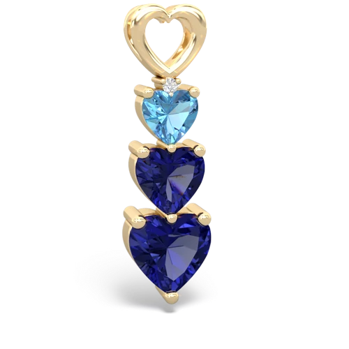 Blue Topaz Genuine Swiss Blue Topaz with Lab Created Sapphire and Genuine Amethyst Past Present Future pendant Pendant