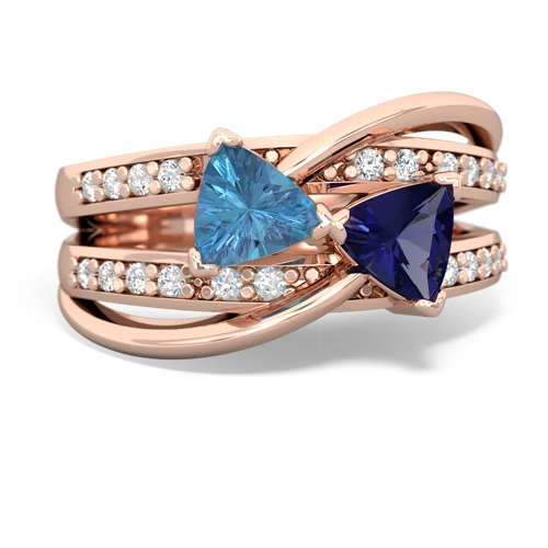 blue topaz-lab sapphire couture ring