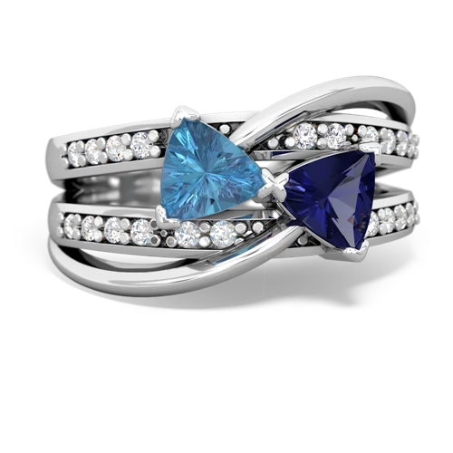 blue topaz-lab sapphire couture ring