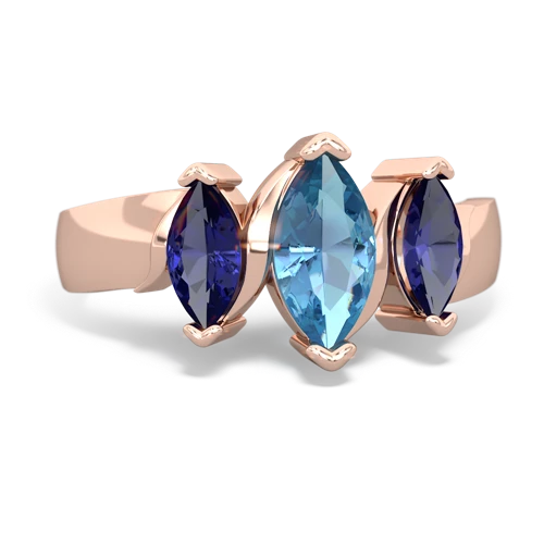 blue topaz-lab sapphire keepsake ring