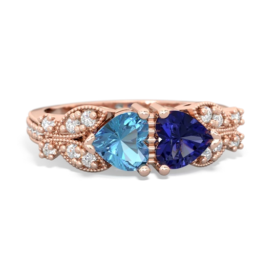 blue topaz-lab sapphire keepsake butterfly ring