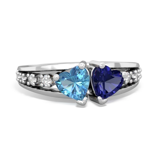 blue topaz-lab sapphire modern ring