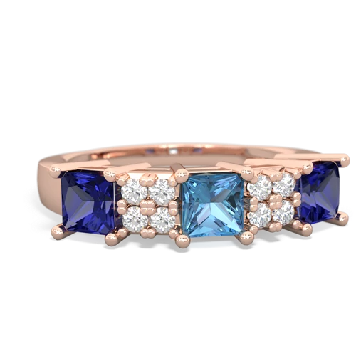 blue topaz-lab sapphire timeless ring