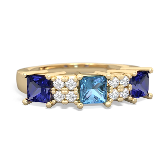 blue topaz-lab sapphire timeless ring