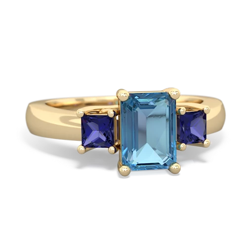 blue topaz-lab sapphire timeless ring