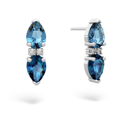blue topaz-london topaz bowtie earrings