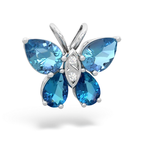 blue topaz-london topaz butterfly pendant