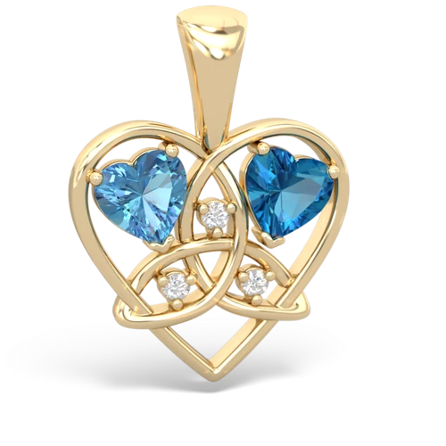 blue topaz-london topaz celtic heart pendant