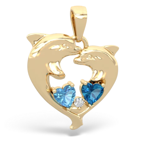 blue topaz-london topaz dolphins pendant