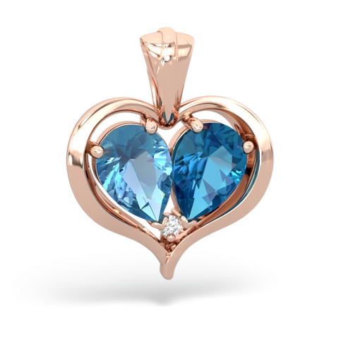 blue topaz-london topaz half heart whole pendant