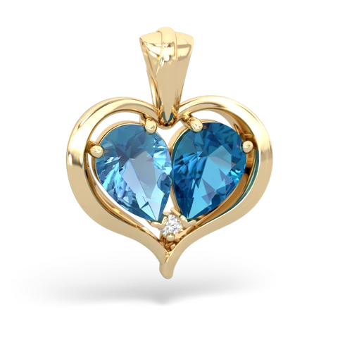 blue topaz-london topaz half heart whole pendant