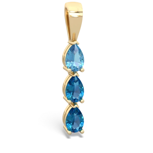 blue topaz-london topaz three stone pendant