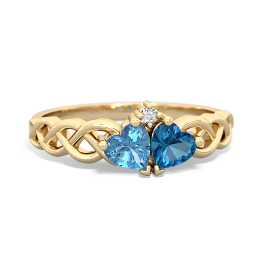 blue topaz-london topaz celtic braid ring