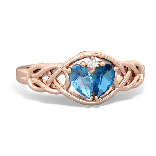 blue topaz-london topaz celtic knot ring