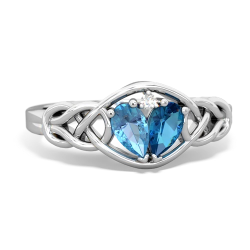 blue topaz-london topaz celtic knot ring