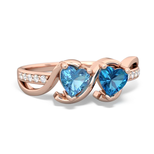 blue topaz-london topaz double heart ring