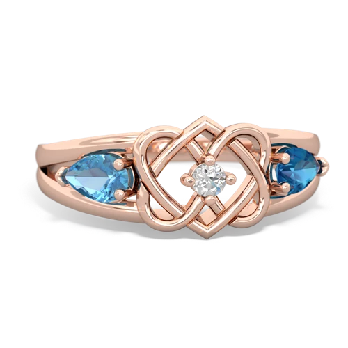 blue topaz-london topaz double heart ring