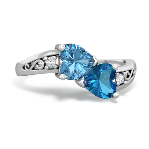 blue topaz-london topaz filligree ring