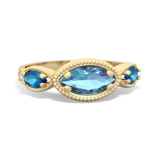 blue topaz-london topaz milgrain marquise ring