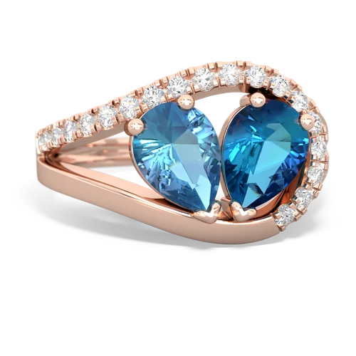 blue topaz-london topaz pave heart ring