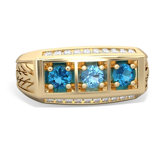 blue topaz-london topaz three stone ring