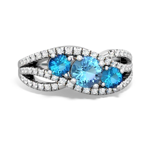 blue topaz-london topaz three stone pave ring