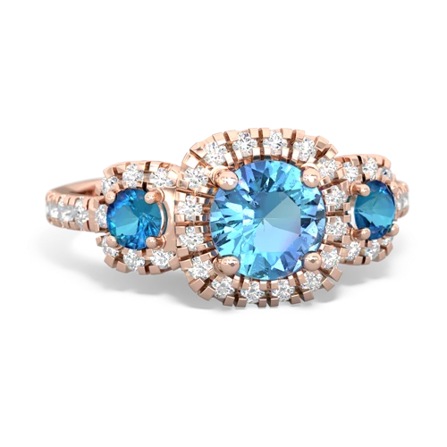 blue topaz-london topaz three stone regal ring